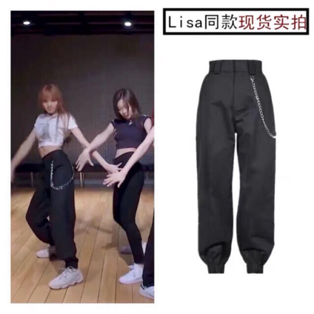 Quần Jogger Kaki pants LISA có kèm Chain+ ảnh thật