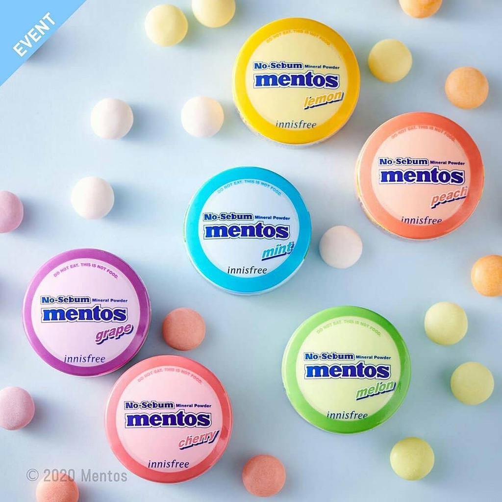 Phấn Phủ Innisfree bột kiềm dầu không màu MENTOS NO SEBUM MINERAL POWDER mẫu Limited 2020 | BigBuy360 - bigbuy360.vn
