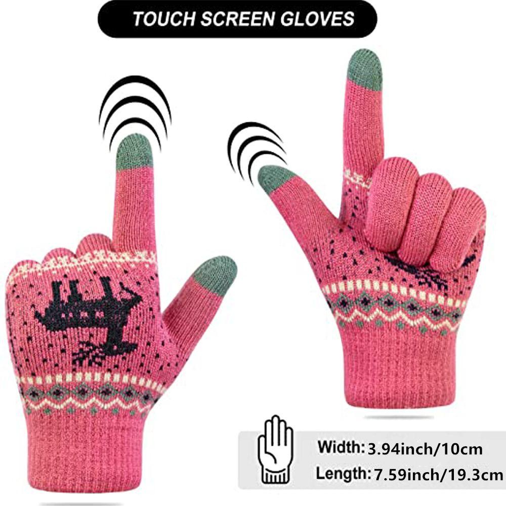 Luolv Acrylic và len Găng Tay Toàn Bộ Ngón Tay Làm Quà Tặng Giáng Sinh Cho Nữ/nhiều màu