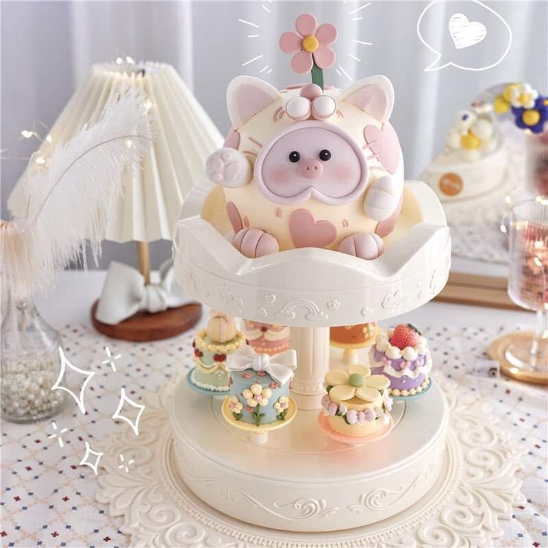 Trụ xoay trưng bánh 2 tầng dùng pin