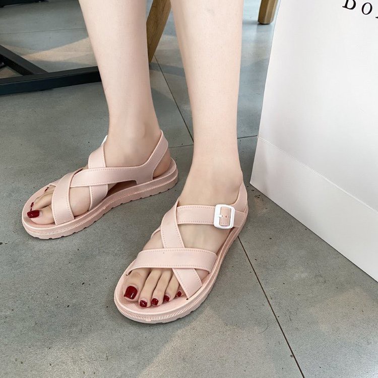 Giày sandal nữ quai chéo cao su dẻo MWC NUSD- 2770