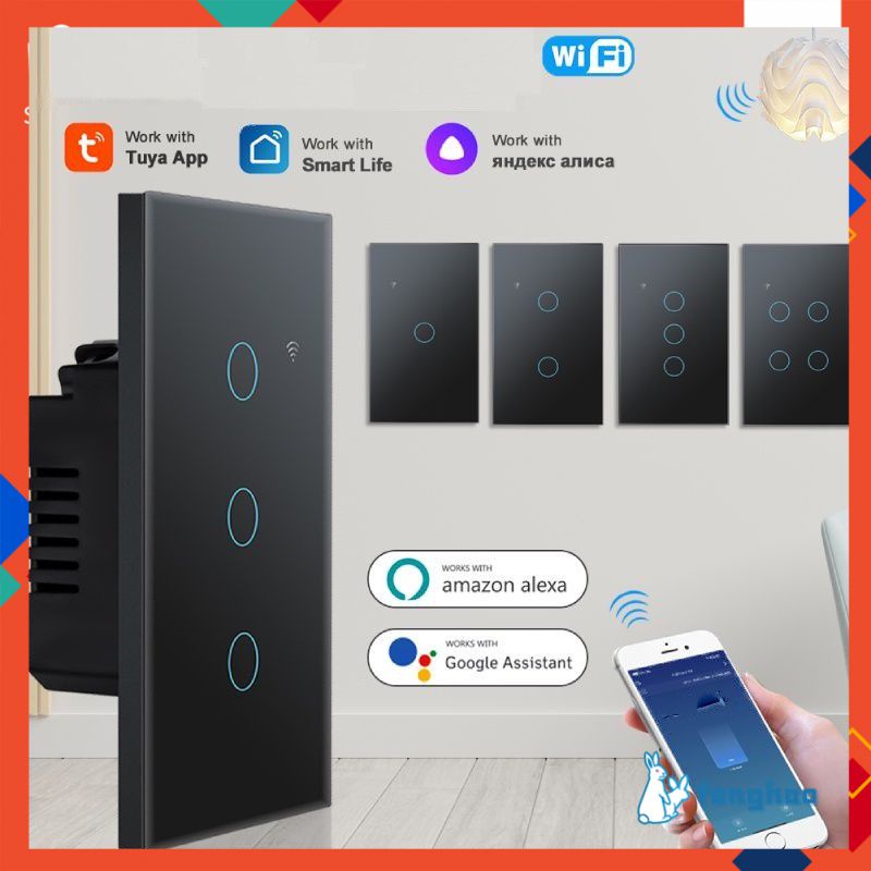 Công TắC ChạM ĐèN Wifi Thông Minh 110 / 220v KèM Phụ KiệN Cho Alexa Google Home 1 / 2 / 3 / 4