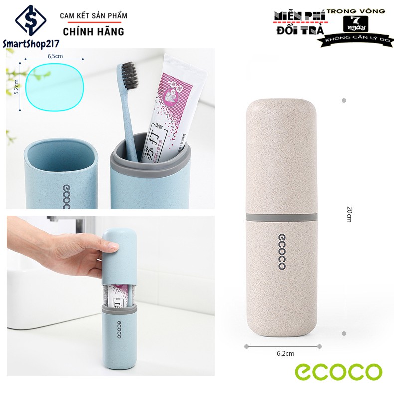 Cốc Để Bàn Chải Đánh Răng Và Khăn Mặt ECOCO 2 In 1 Làm Từ Rơm Lúa Mì