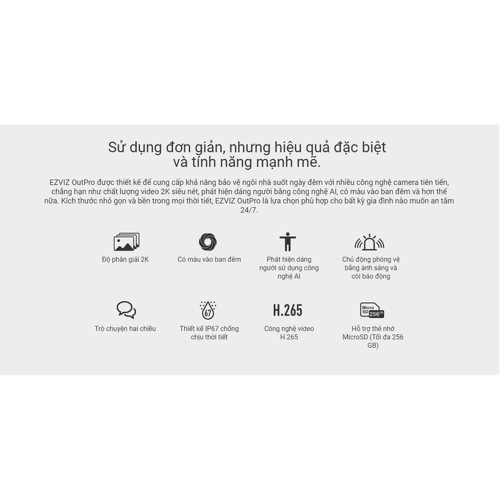Camera wifi ezviz c3tn out pro 3M 2k Quad HD ban đêm có màu báo động còi hú ghi âm