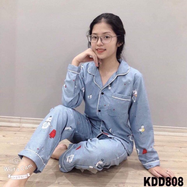 Bộ pijama kate thái tay dài quần dài siêu đẹp | WebRaoVat - webraovat.net.vn