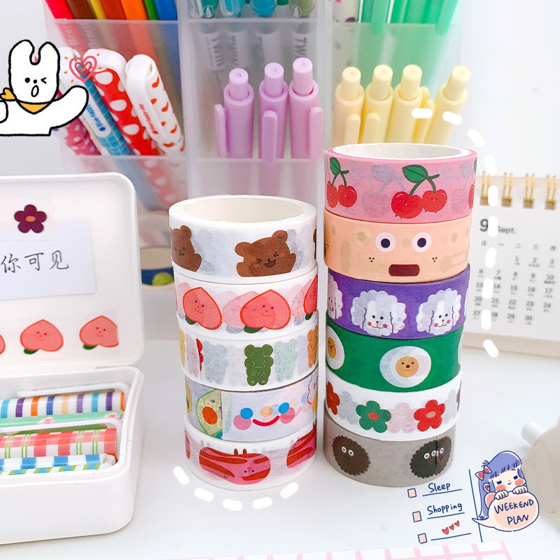 Cuộn Sticker, Băng dán Nhật- Wishi tape phong cách dễ thương Zanmoo