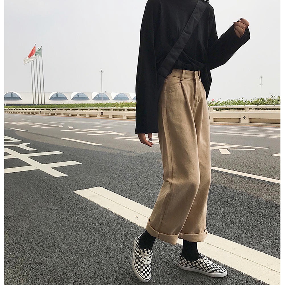[25040] Quần Ống Rộng oversized Cạp Cao