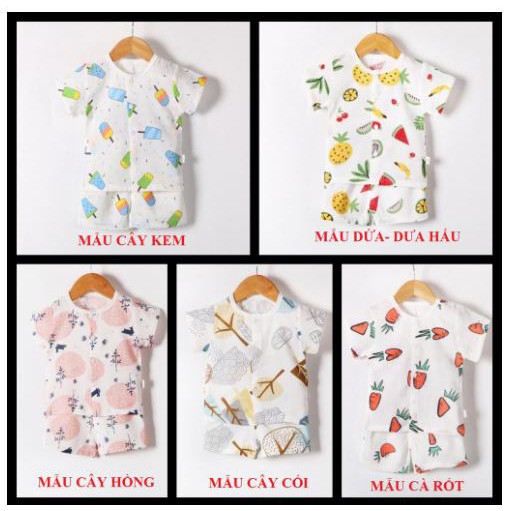 Bộ cộc tay cotton Cater (5 mẫu) mặc mùa hè cho bé 0-15 tháng (Hàng Việt Nam)