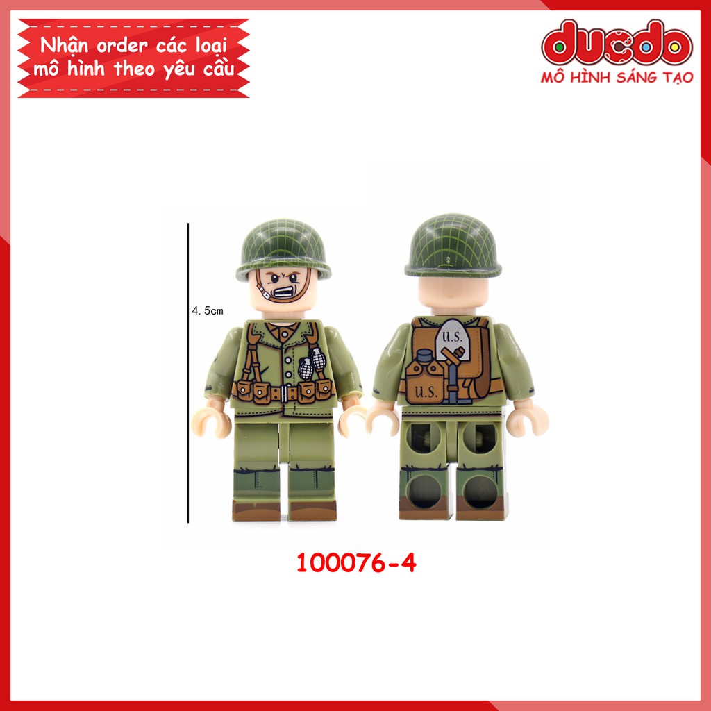 Minifigures Lính đế quốc Mỹ siêu chất mới nhất - Đồ chơi Lắp ghép Xếp hình Mini lính Army WW2 100076