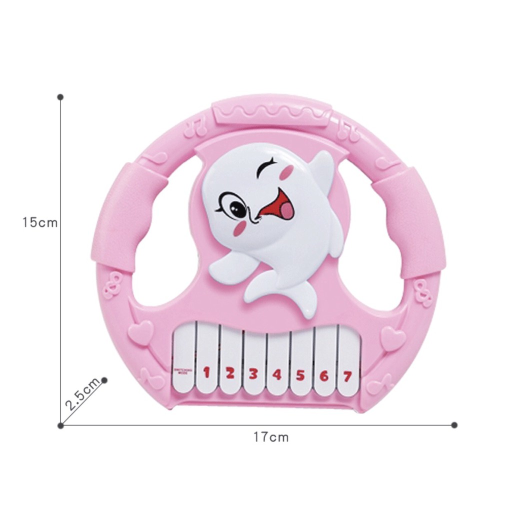 đồ chơi đàn piano cầm tay phát nhạc nhiều âm thanh hình bò sữa đáng yêu cho bé