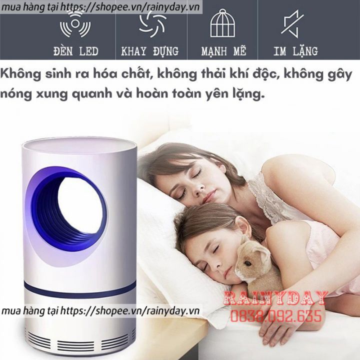 Đèn bắt muỗi [LOẠI XỊN] máy bắt diệt muỗi UV bẫy hút muỗi thông minh hình trụ mosquito killer usb