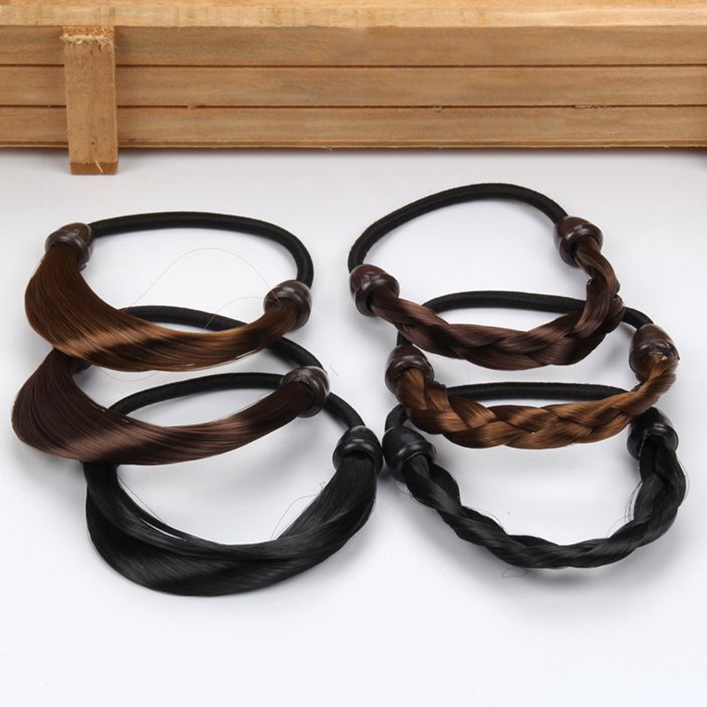 Dây Buộc Tóc Giả Bện Bằng Sợi Tổng Hợp Co Giãn