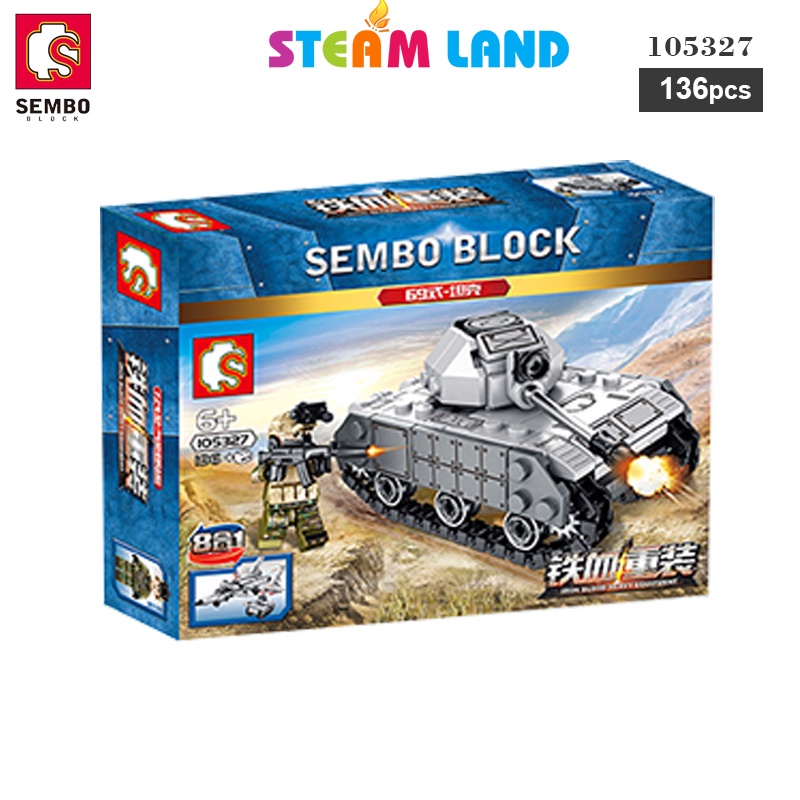 Đồ Chơi Lắp Ráp Xe Tăng Bánh Xích - SEMBO 105327 -Steamtoys