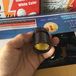 Đui đèn điện xoáy đen E27