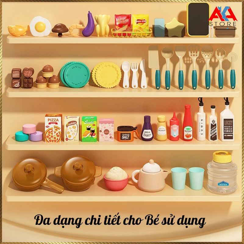 Đồ chơi nấu ăn - Đồ chơi nhà bếp cỡ lớn cao cấp cho bé, cao tới 70cm kèm rất nhiều hiệu ứng sinh động