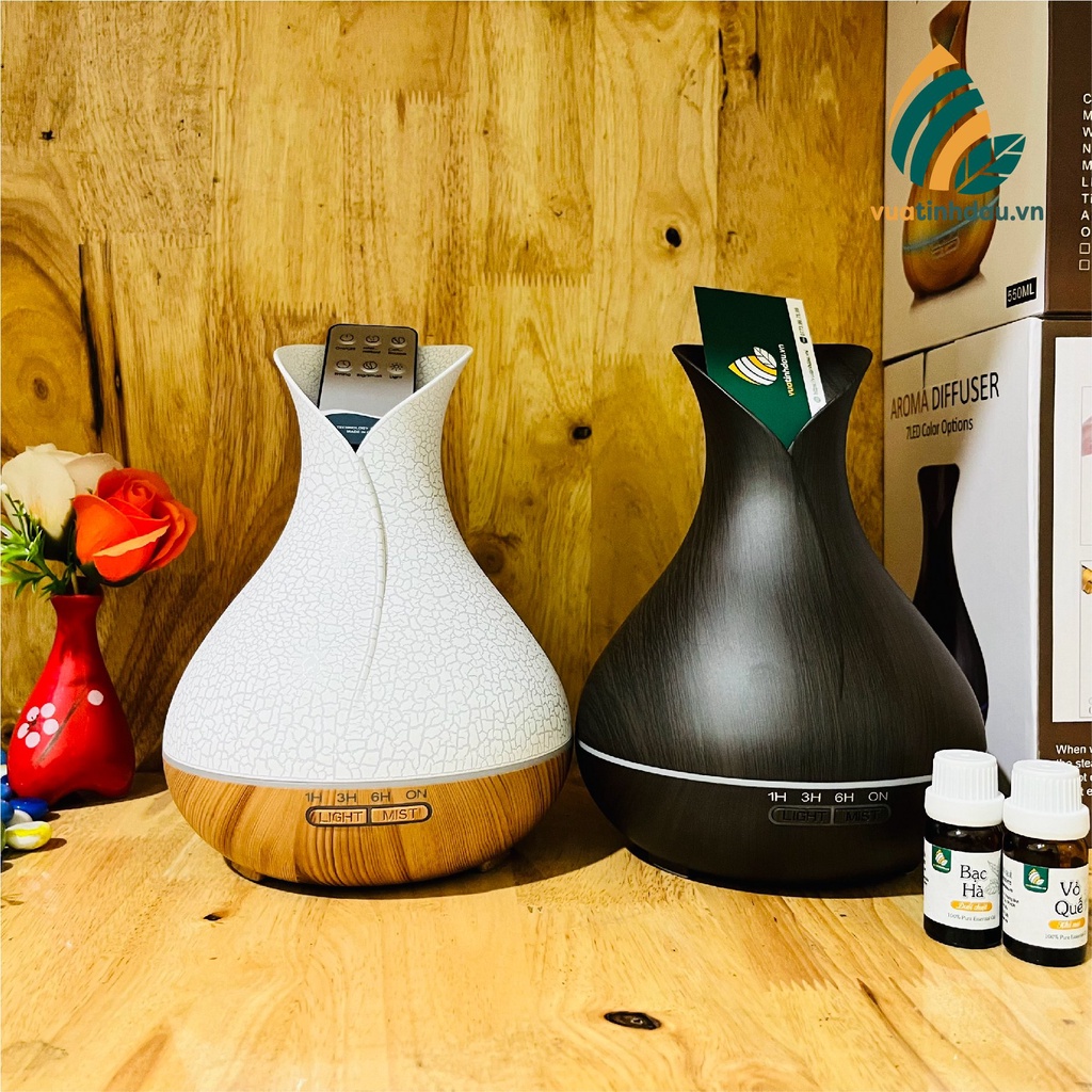 Máy khuếch tán tinh dầu thơm phòng Aroma Diffuser 550ml [NHIỀU MẪU] máy tinh dầu xông phòng khuếch tán bay cao thơm lâu