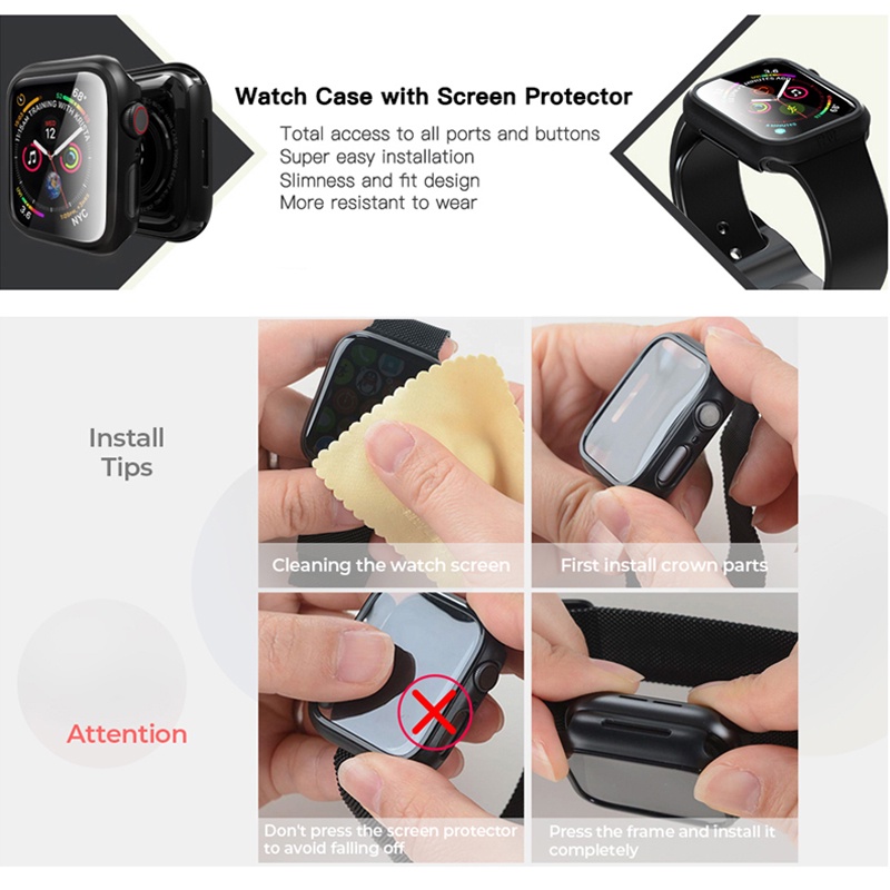 Miếng dán cường lực cao cấp bảo vệ màn hình đồng hồ Apple Watch 44mm 40mm SE 6 5 4 3 6 5 38mm 42mm