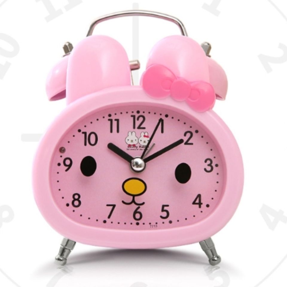 Đồng Hồ Báo Thức Để Bàn Đèn LED Hình Mèo Hello Kitty Dễ Thương Cho Học Sinh Trung Học