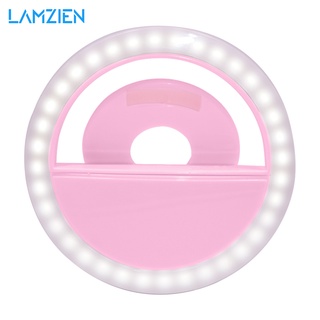 Đèn LED tròn LAMZIEN sạc USB tiện dụng chụp ảnh tự sướng