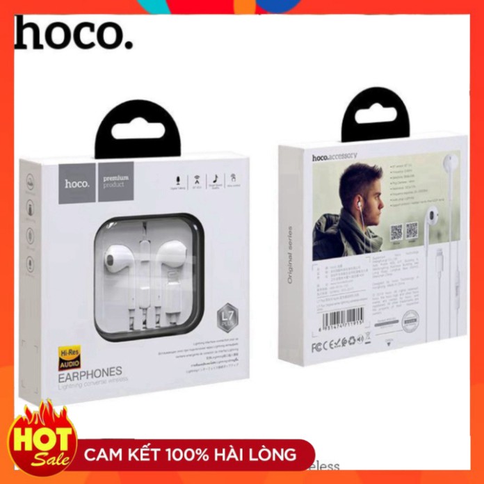 Tai Nghe iphon Chính Hãng HOCO L7Phus.Cổng Lightning iphon 7/ 8/ X/ Xs/ Xsmax/ 11/ 12.Tự Động Kết Nối Bluetooth Có Míc