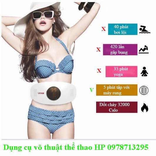[ SIÊU ĐỐT MỠ ] Đai rung nóng LKAM CHÍNH HÃNG, Đai massage giảm mỡ toàn thân HIỆU QUẢ NHANH