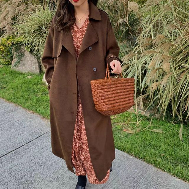 (SẴN) Áo khoác dạ dài ulzzang style Hàn Quốc retro 2020 Áo ngoắc măng tô ulzzang