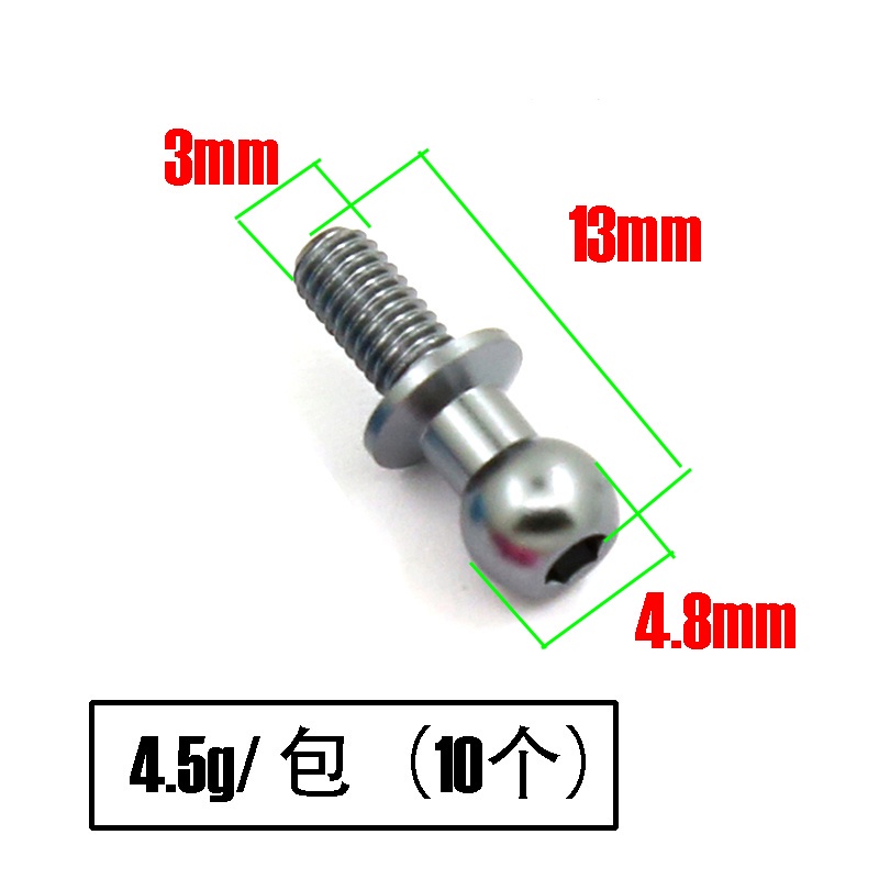 Bộ 10 Đầu Nối Giảm Xóc M3 Bằng Kim Loại Cho Xe Điều Khiển 1/10 Sakura D5 Tamiya TT01 TT02 On-road Car w25
