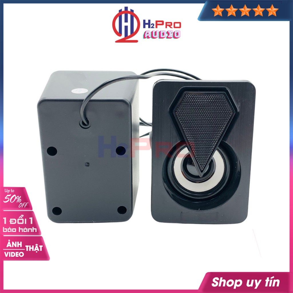 Loa vi tính mini, loa máy tính 2.0 LeerFei E-1046 cao cấp giá rẻ-đèn led RGB đổi màu, bass siêu trầm cực hay-Shop H2pro