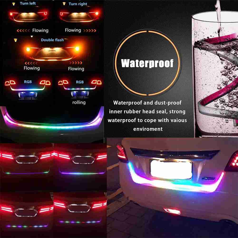 Colorful Rear Tail Box Light Bar Car Led Marquee Streamer Colorful 1.2 Light With Meters H1J0