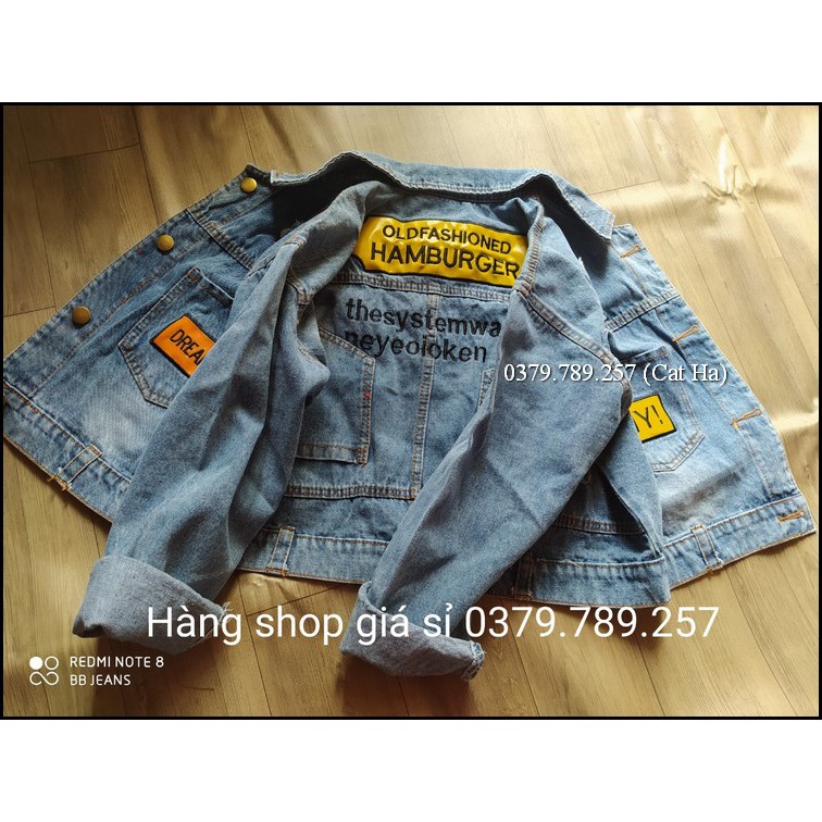 Áo khoác nữ chất jean cao cấp thời trang form dưới 58Kg Hambuger BB38