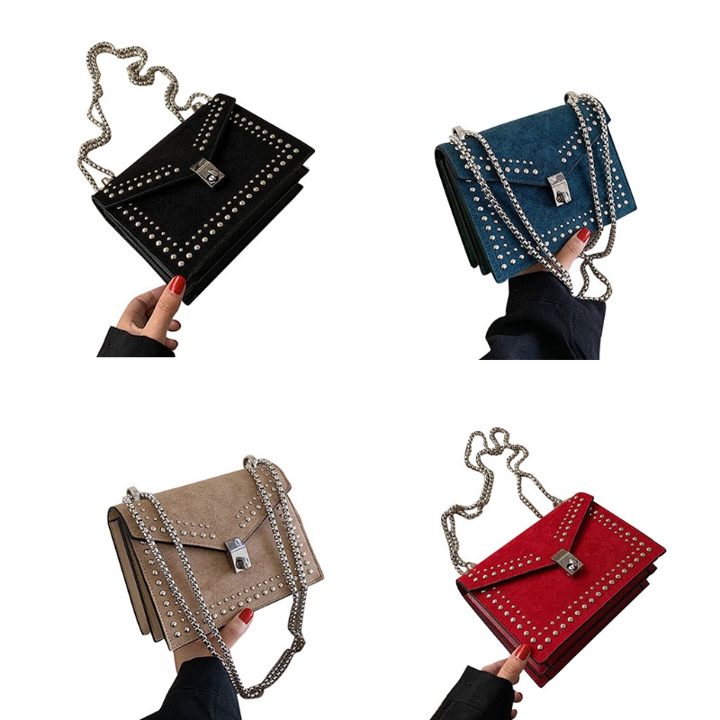 Túi Da Đeo Chéo Vai Có Dây Xích Kiểu Cổ Điển Cho Nữ