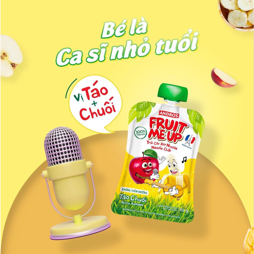 Trái Cây Nghiền Nguyên Chất Nguyên Vị Andros Fruit Me Up cho bé ăn dặm