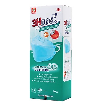 Combo 5 Hộp (hộp 20c) Khẩu trang 4D 3HMask QUAI DẸP chính hãng cao cấp