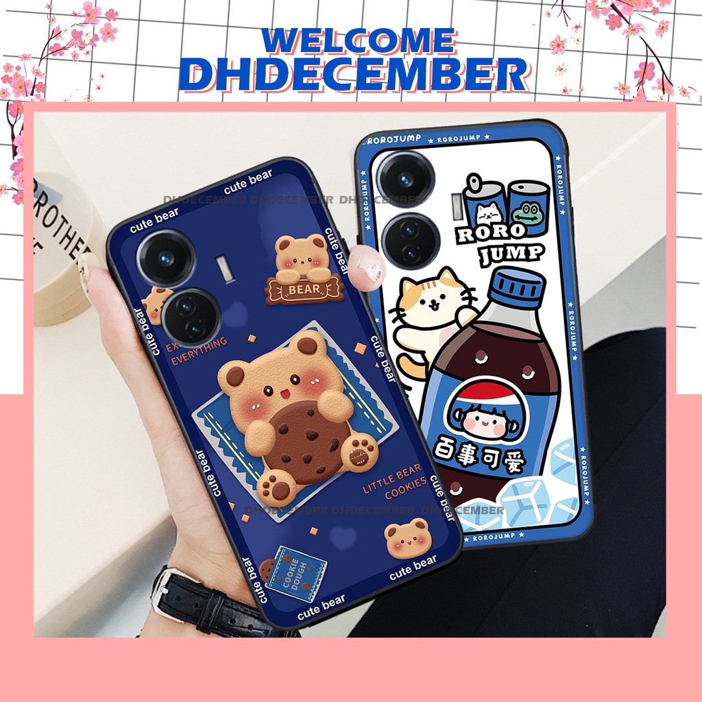 Ốp lưng Vivo Y55 2022 in hình 3D GẤU cute be@r, soda, happy day cực hot ,thời thượng
