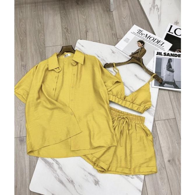 Set đũi vàng đi biển 3 món sexy Clara Siêu Xinh