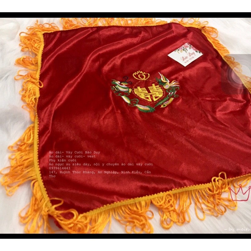 Khăn nhung đậy mâm quả, khăn nhung cưới 65x65