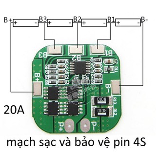 mạch sạc và bảo vệ pin 4S 20A