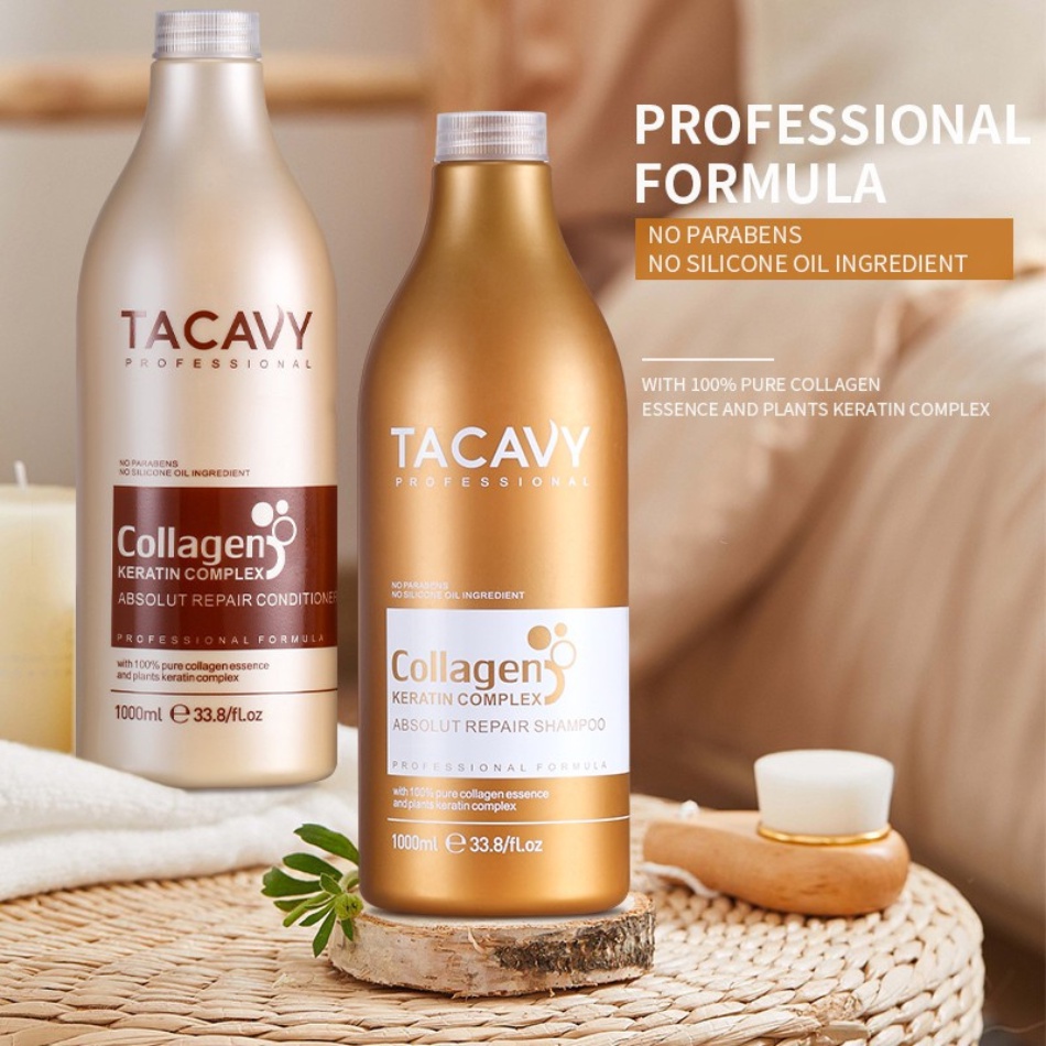 Cặp dầu gội xả TACAVY Collagen 1000ML PHỤC HỒI TÓC HƯ TỔN, KHÔ XƠ GÃY RỤNG HÀNG CHÍNH HÃNG