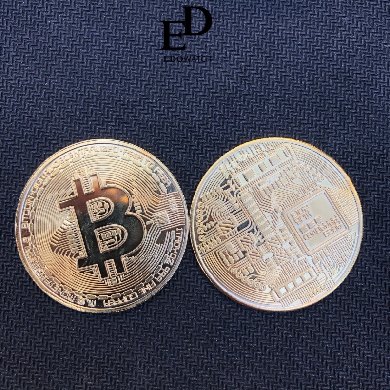 Đồng Xu Bitcoin mạ vàng 24k , bạc chất mạ sáng, bền màu làm đồ lưu niệm, trang trí, vật phẩm phong thủy may mắn