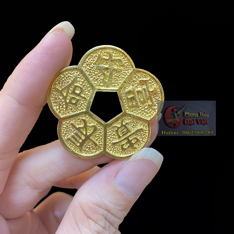 Đồng Tiê'n Hoa Mai Mạ Vàng