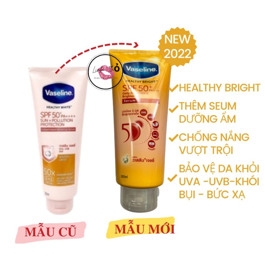 Sữa dưỡng thể vaseline 50x, chống nắng body giúp trắng da dưỡng ẩm ban ngày