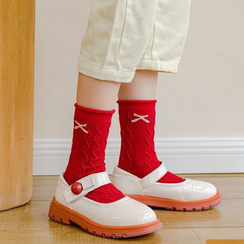 Set 5 đôi tất cotton mềm mại thoáng khí in họa tiết hoa và ca rô xinh xắn cho bé gái 1-12 tuổi