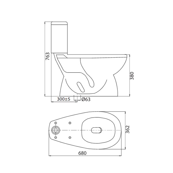 Bồn cầu 2 khối Viglacera VT18M hai nhấn nắp thường - hàng chính hãng