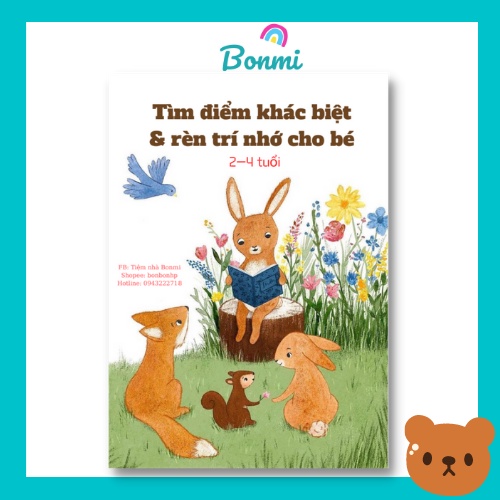 Học liệu tìm điểm khác biệt và rèn trí nhớ cho bé (2-4 tuổi)