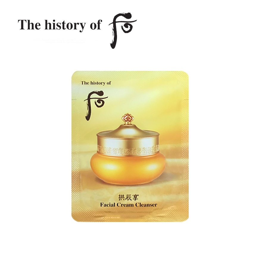 [10 gói] Kem tẩy trang Whoo Facial Cream Cleanser 2ml/gói - Gói kem tẩy trang Whoo