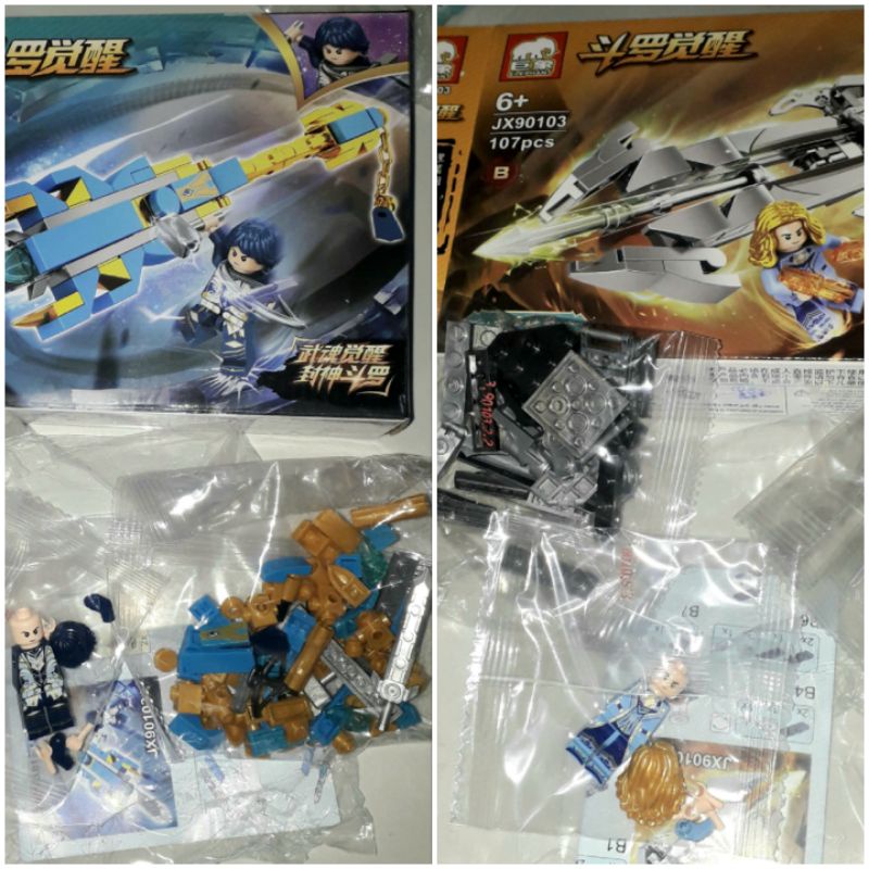 Lắp ráp 1 hộp Chiến Thần kiếm 90103 có trên 100 chi tiết