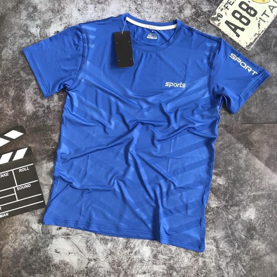 Áo thun lạnh siêu mát dập vân chìm in chữ SPORT cực đẹp