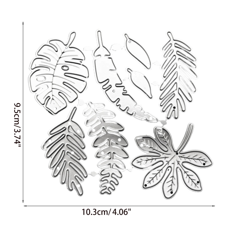 Khuôn Cắt Hình In Nổi Bằng Kim Loại Hình Lá Cây Dùng Trang Trí Thiệp