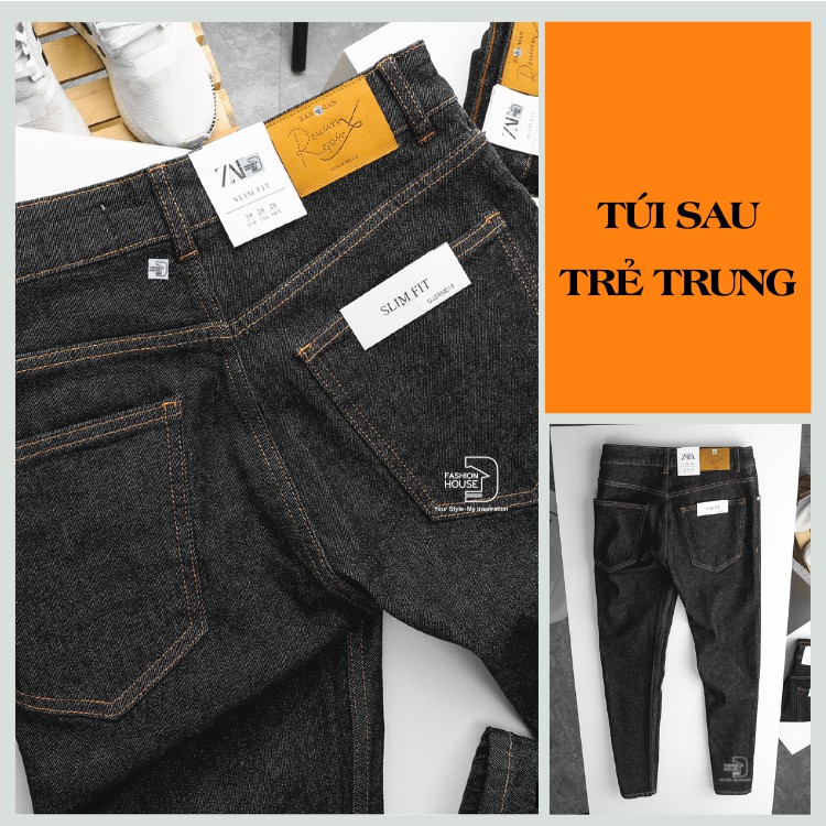 Quần jean nam đen muối tiêu quần bò nam đen muối tiêu quần jean chất bò quần jean nam cao cấp The Fashion House M018 | BigBuy360 - bigbuy360.vn