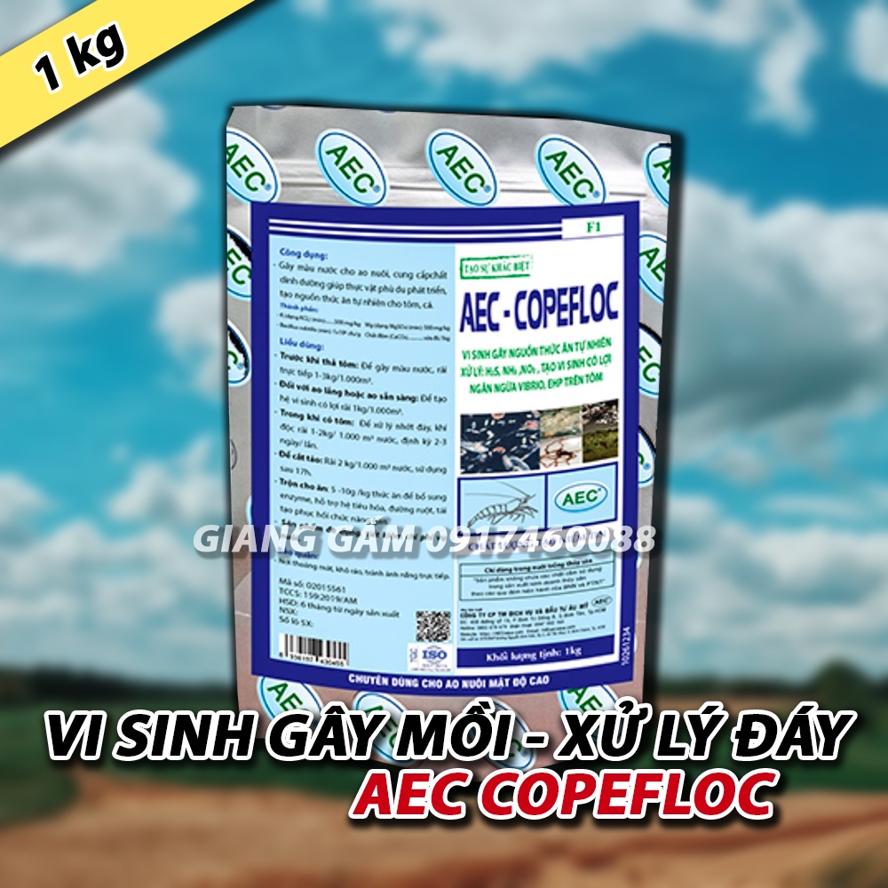 MEN VI SINH TẠO MỒI AO NUÔI TÔM - AEC COPEFLOC - 1KG
